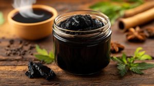 shilajit-resin-in-a-glass-jar-with-herbs-and-spices-photo